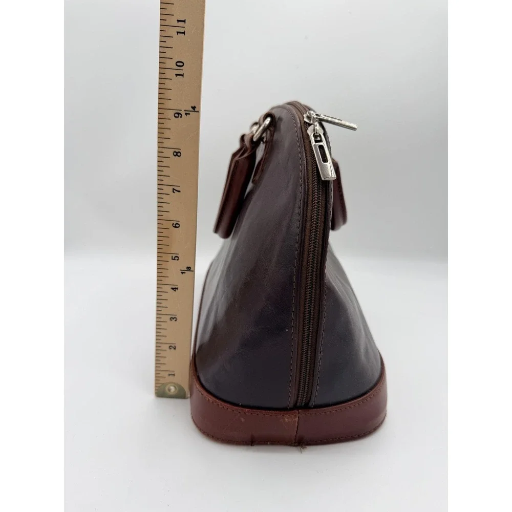 Vera Pelle Satchel Bag Womens Medium‎ Brown Leather Made In Italy Purse